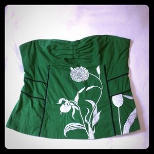 Green Embroidered Top from Anthropologie